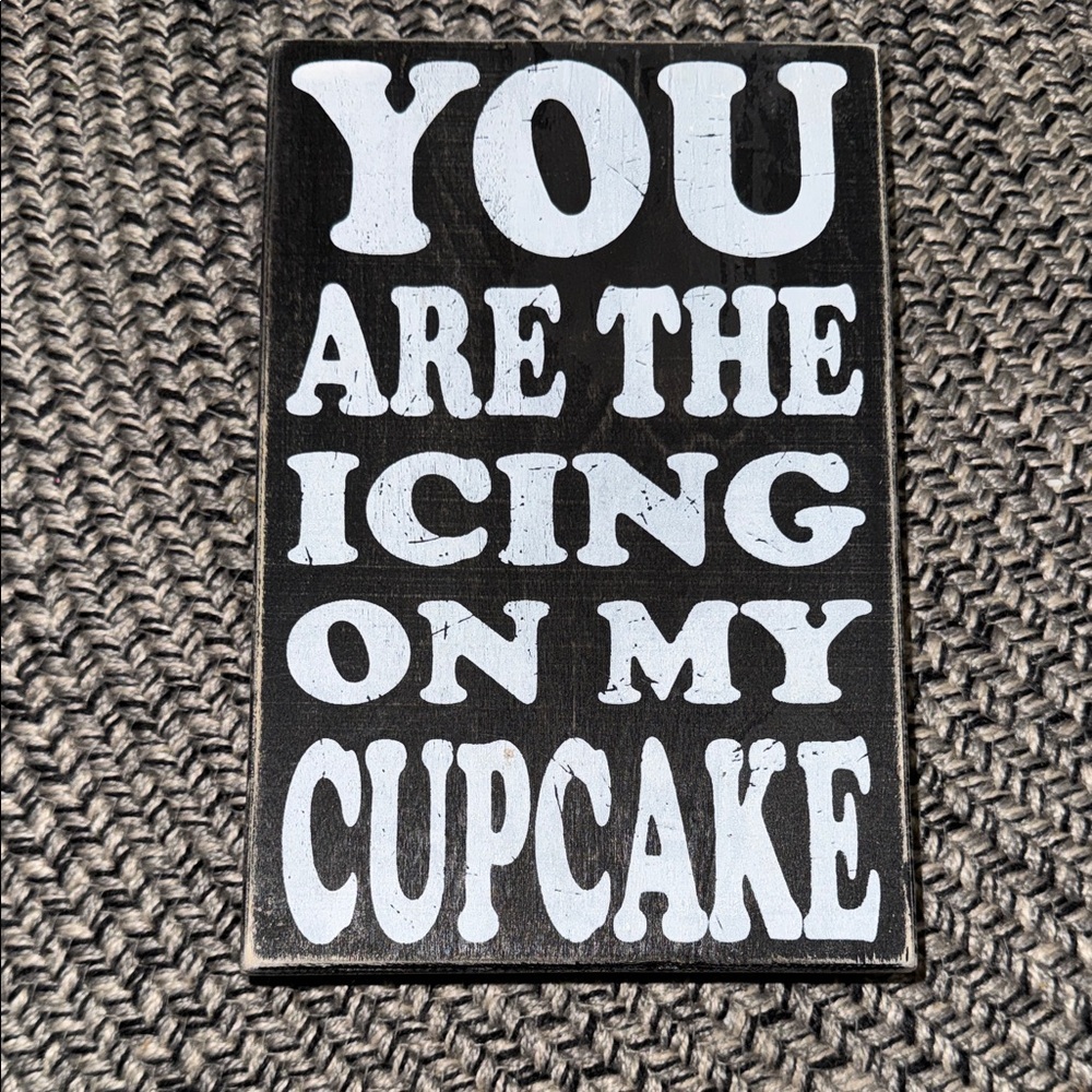 Black and White  wood Decorative Sign